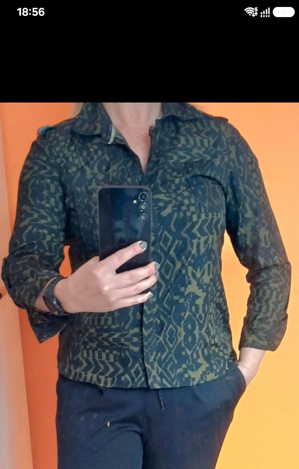 Mooie blouse met print en leuke details, Eksept, Verzenden, Zo goed als nieuw, Maat 38/40 (M)