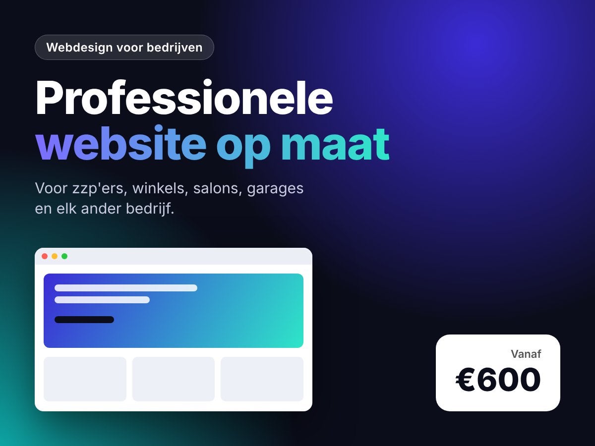 Professionele website op maat laten maken – vanaf €600, Ophalen of Verzenden