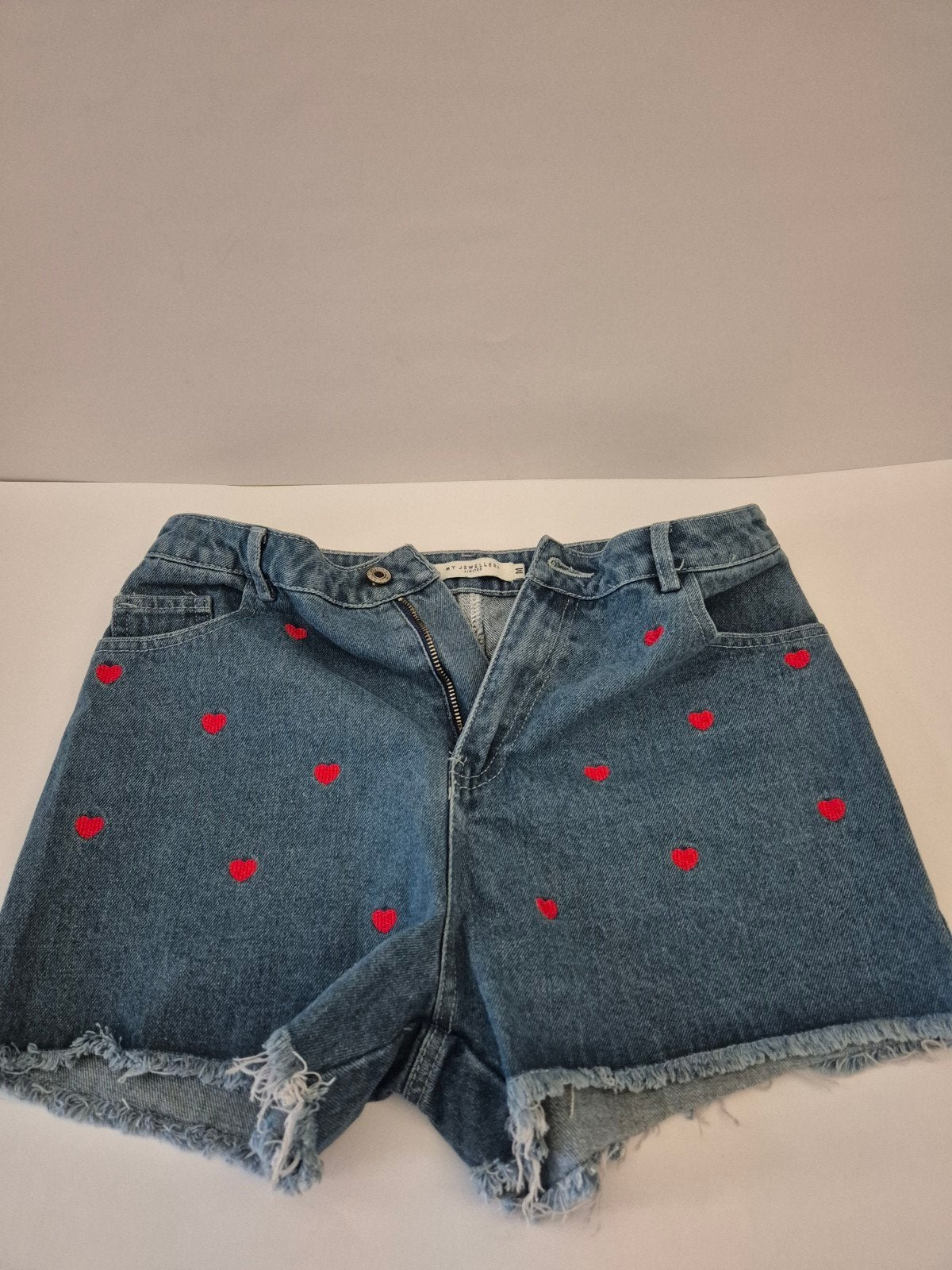 MY JEWELLERY LIMITED denim shorts Hartjes, Maat 38/40 (M), Kort, Zo goed als nieuw, MY JEWELLERY LIMITED