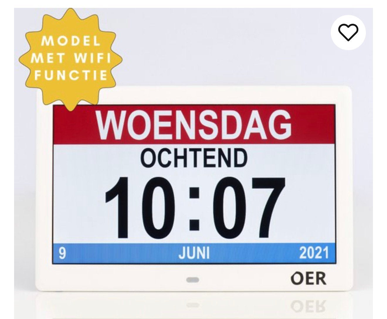 OER Dementieklok - Groot Scherm (10 Inch), Ophalen of Verzenden, Nieuw