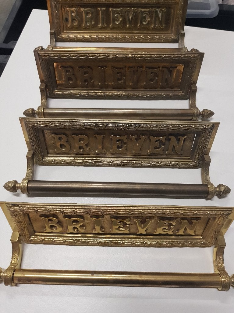 Brievenbusplaat massief messing Art Nouveau, Ophalen of Verzenden
