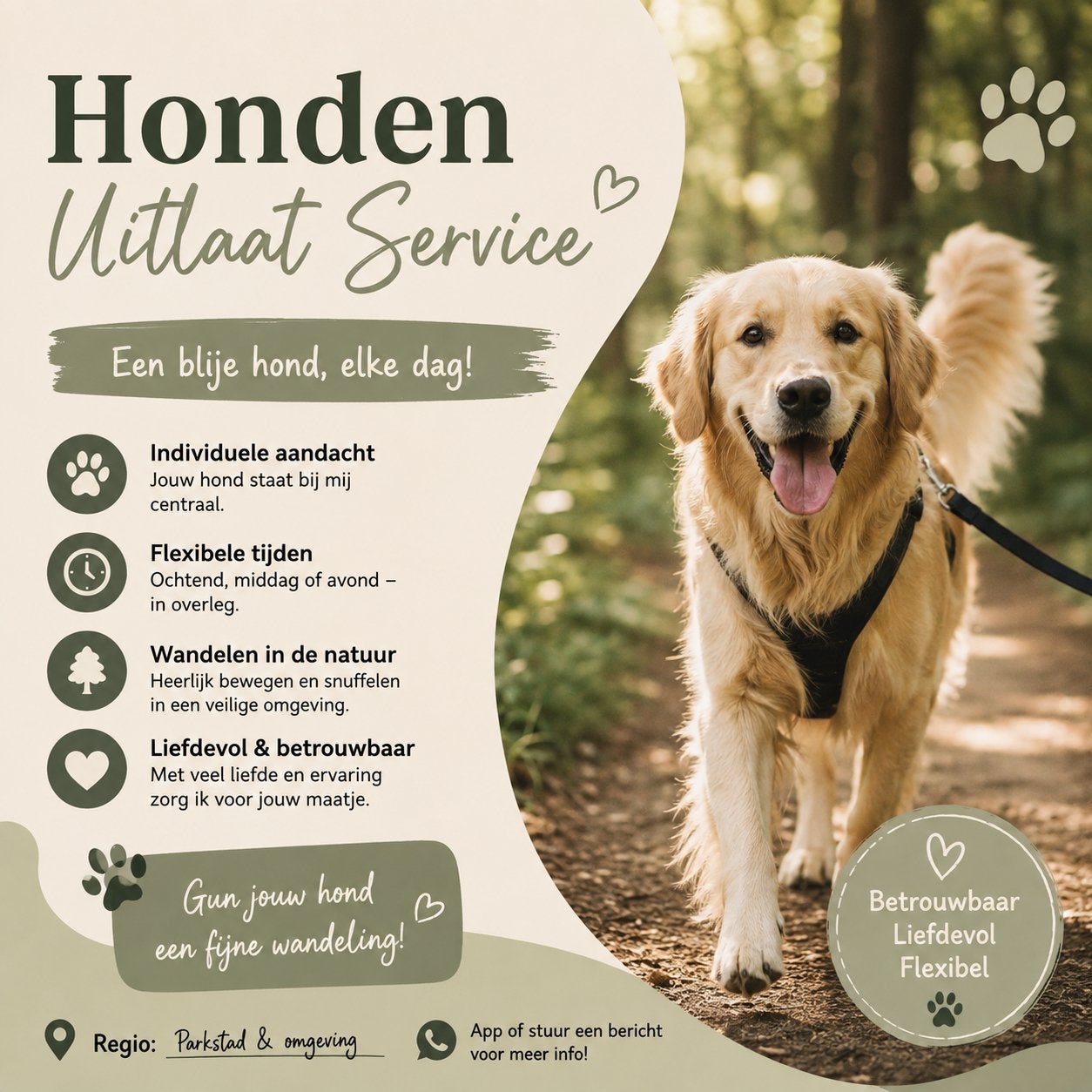 Honden uitlaatservice aangeboden, Dieren en Toebehoren, Ophalen of Verzenden