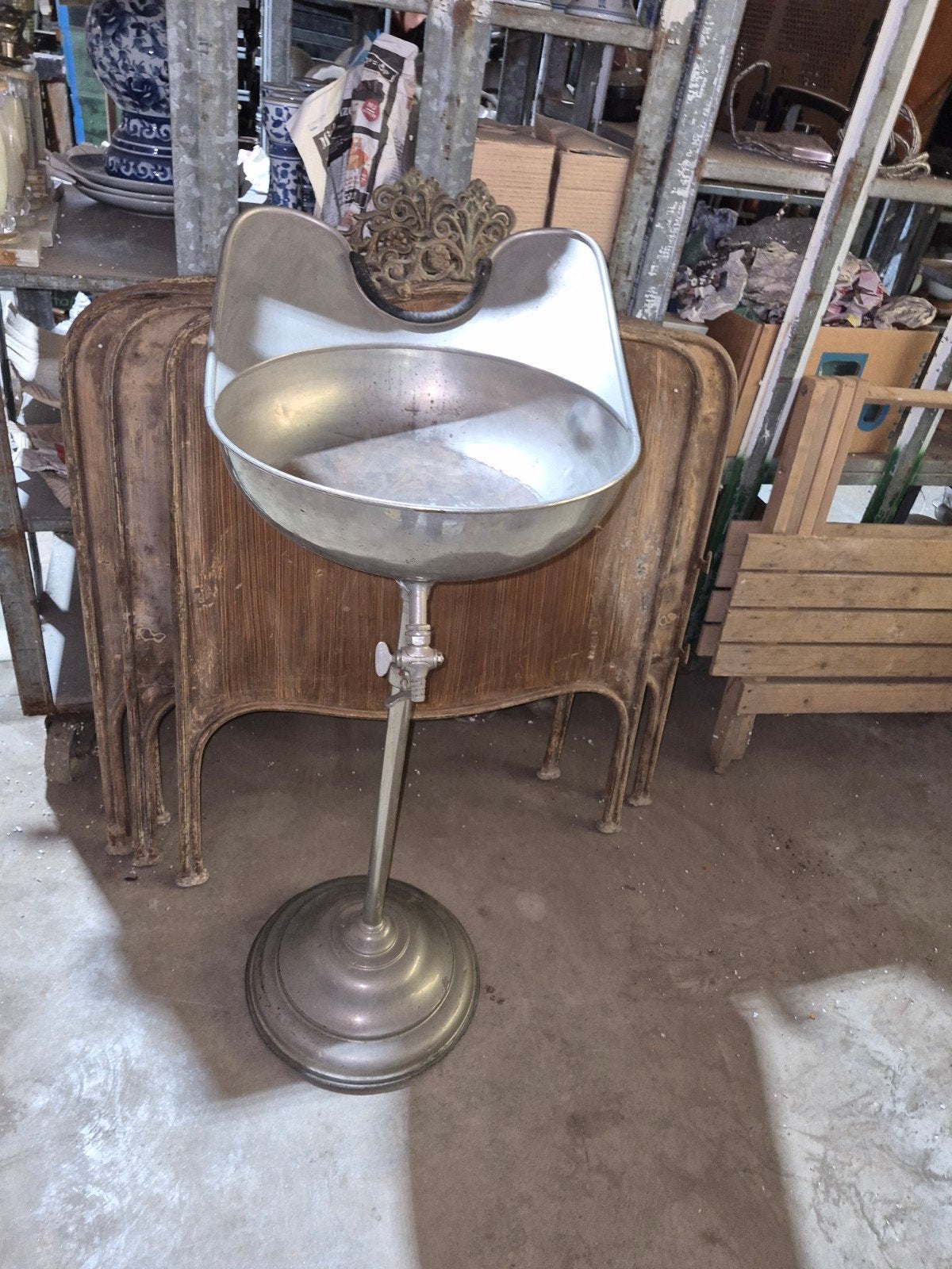 Wasbak kapper inoxe Wasbak decoratie, Antiek en Kunst, Ophalen