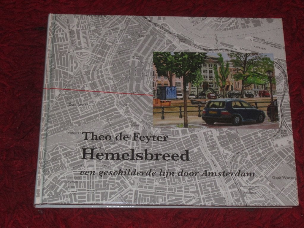 Schilder Theo de Feyter - Hemelsbreed Amsterdam (Gesign.)., Ophalen of Verzenden, Zo goed als nieuw, Schilder- en Tekenkunst