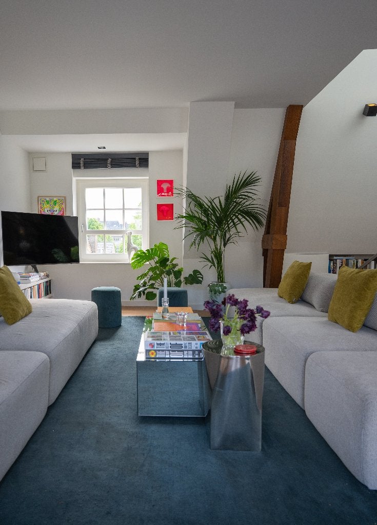 Groot wollen Westwing vloerkleed 300x400 petrol, Huis en Inrichting, Stoffering | Tapijten en Kleden, Ophalen, Blauw, 200 cm of meer