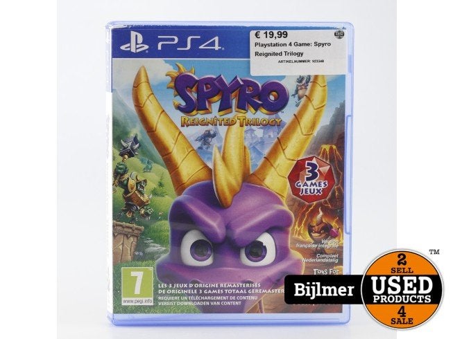 Playstation 4 Game: Spyro Reignited Trilogy, Sony, Zo goed als nieuw, Support@sony.com, 1-7-1 Konan, Minato-ku
Tokyo 108-0075
Japan