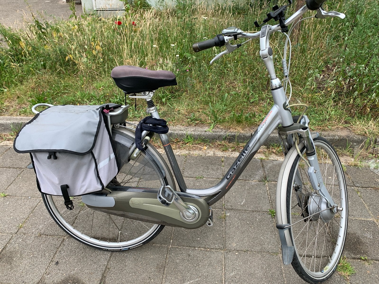 Gazelle Innergy Orange elektrische fiets met fietstassen, Ophalen, Minder dan 30 km per accu, Gebruikt, 51 tot 55 cm