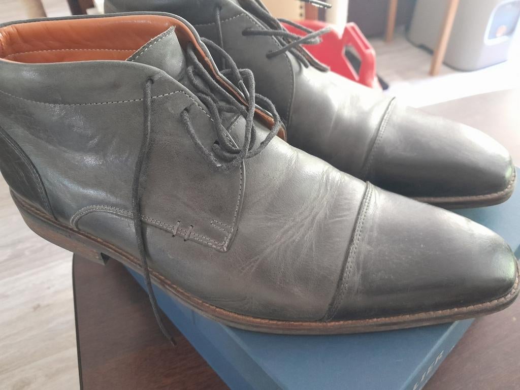 Van lier herenschoenen maat 43 / 9,5, Zwart, Ophalen of Verzenden, Gedragen, Van lier