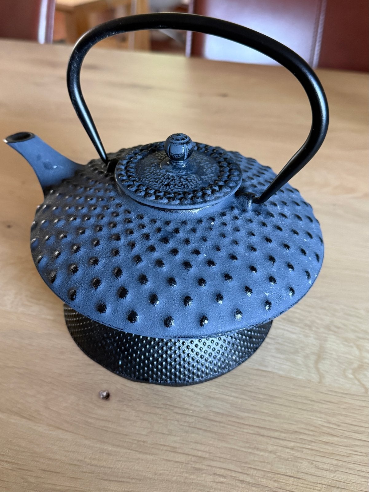 Bredemeijer theepot met theelicht - gietijzer, Blauw, Bredemeijer, Zo goed als nieuw, Metaal