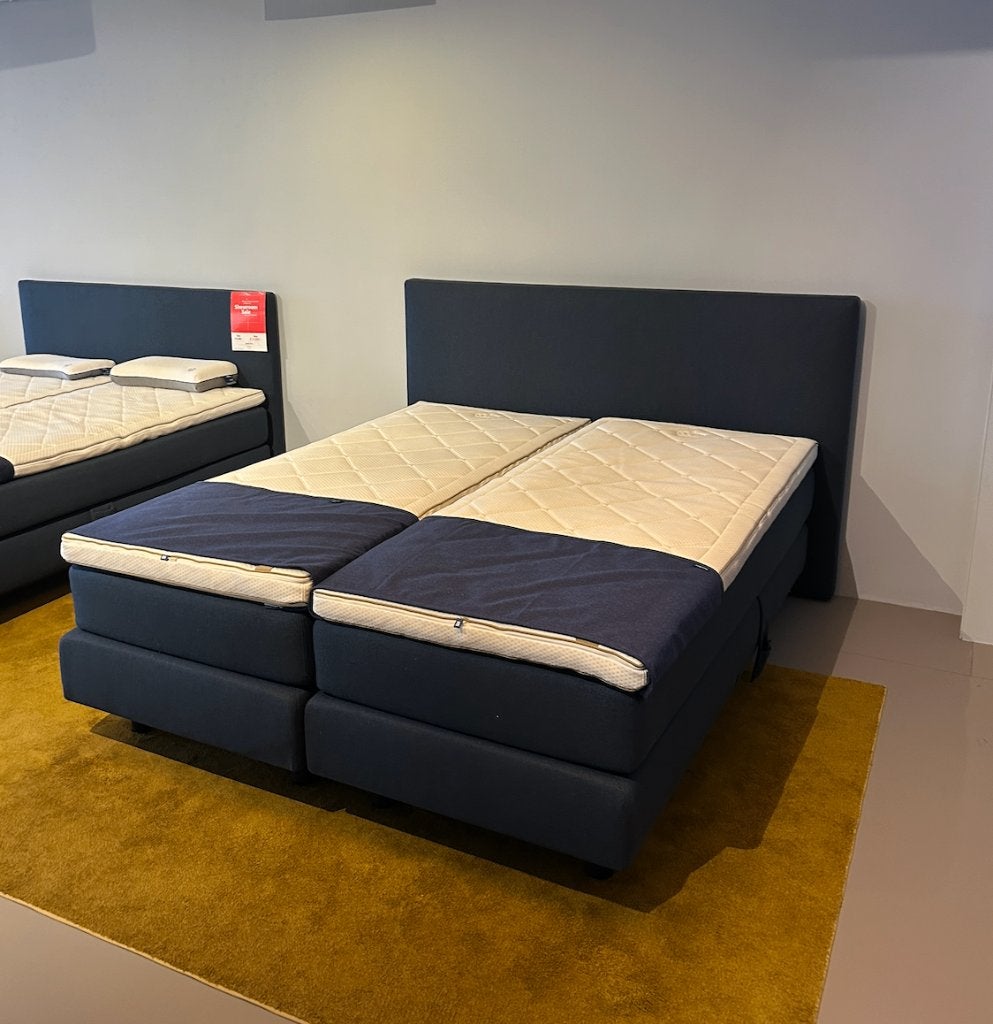 Auping Boxspring Original 180x210 cm – Showroommodel, Blauw, 210 cm, Ophalen of Verzenden, 180 cm