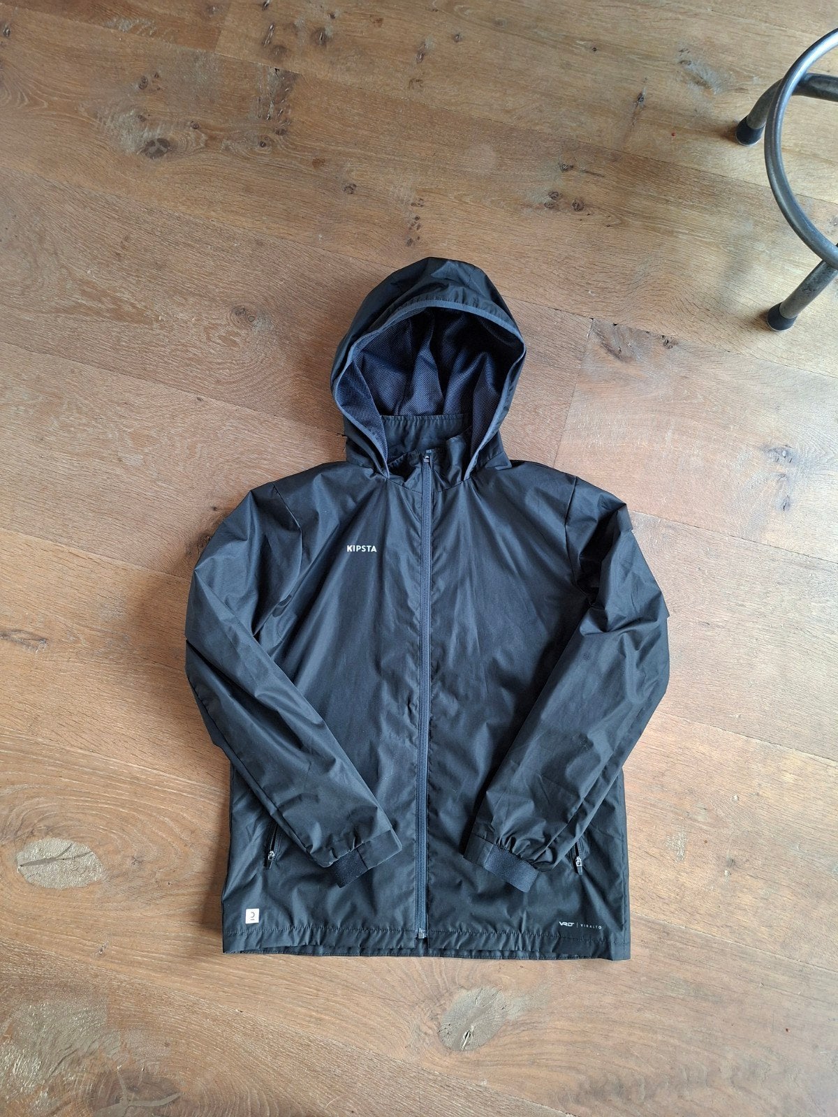 Zwarte regenjas/windjack Decathlon Kipsta 12-13 jaar, 158, Gebruikt, Jongen of Meisje, Ophalen of Verzenden, Decathlon Kipsta Viralto