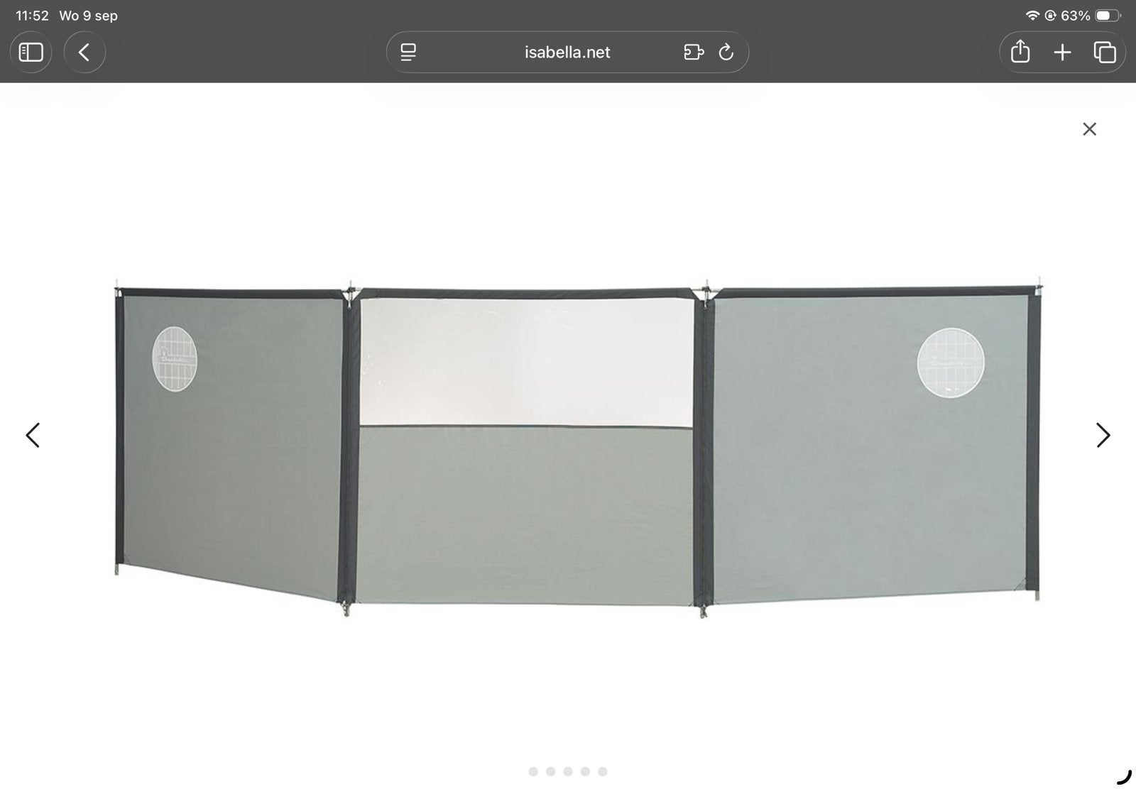 Isabella Flex Grey windscherm, Ophalen of Verzenden, Zo goed als nieuw