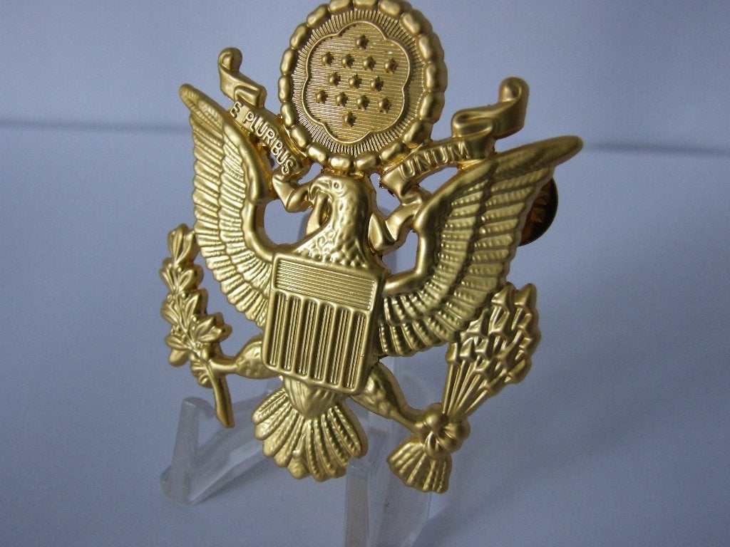 Embleem,Pet,Kepie,US,Army,Officier, Verzenden, Landmacht, Amerika, Embleem of Badge