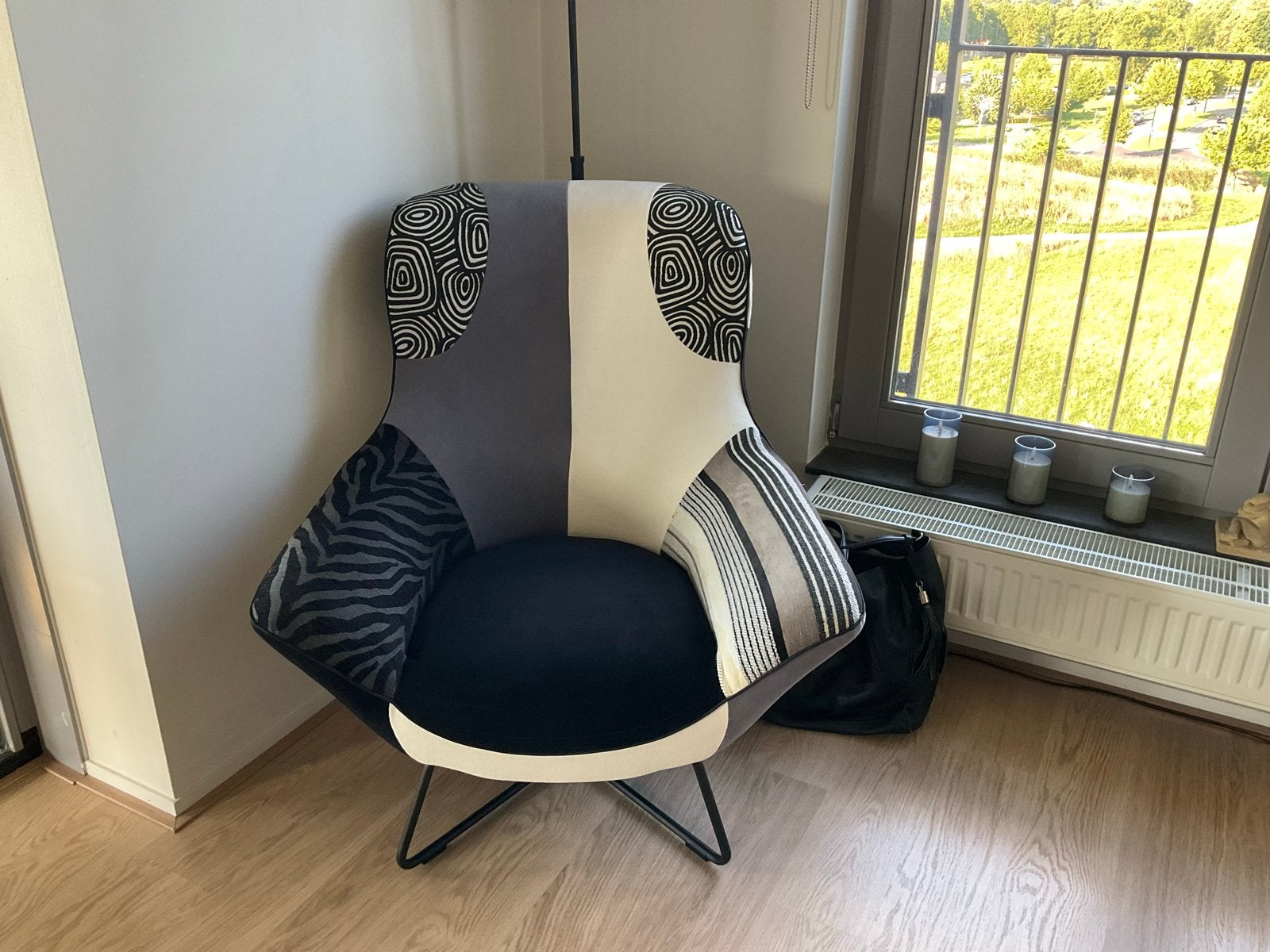 Unieke fauteuil met patchwork design, Huis en Inrichting, Ophalen, Gebruikt, Overige kleuren, Eén