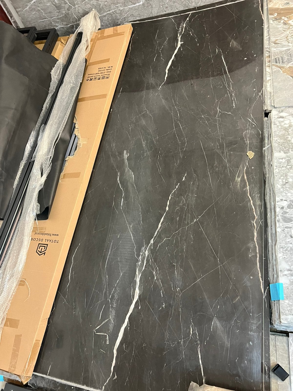 Te koop Partij PVC wandpanelen Zwart Marmer, Ophalen of Verzenden, Nieuw, Zwart