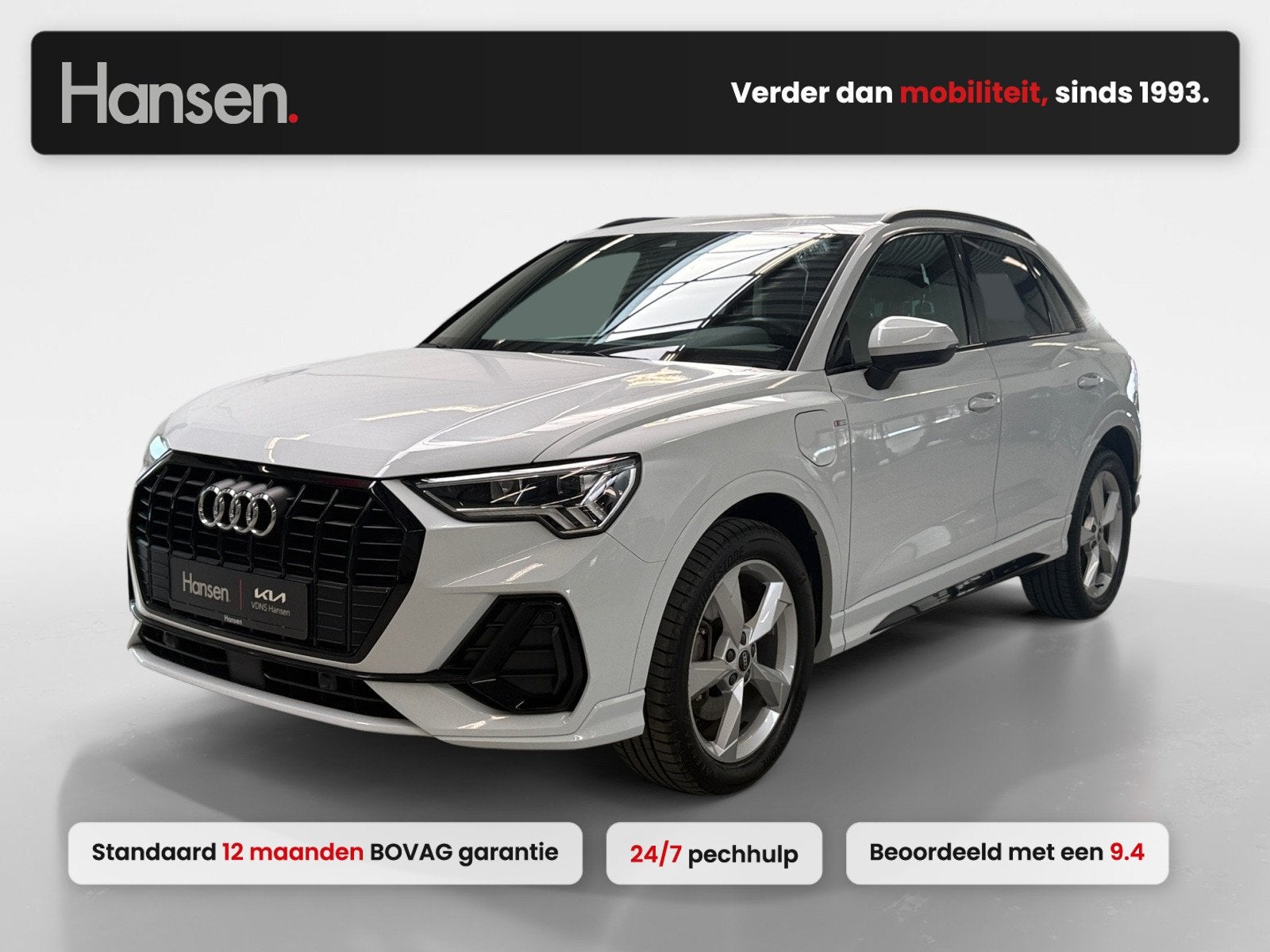 Audi Q3 45 TFSI e S edition I S-Line I Elek. Stoelen I Memor, Auto's, Automaat, Gebruikt, Zwart, Wit
