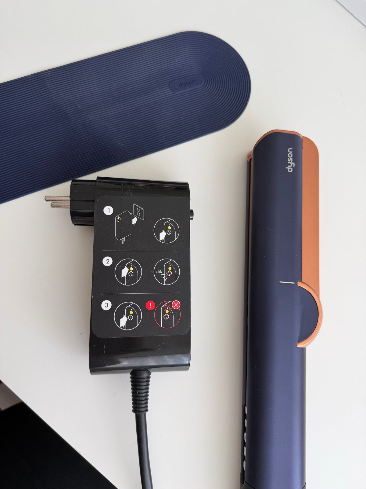 Dyson Corrale draadloze stijltang - Blauw/Koper, Ophalen, Zo goed als nieuw, Haarverzorging