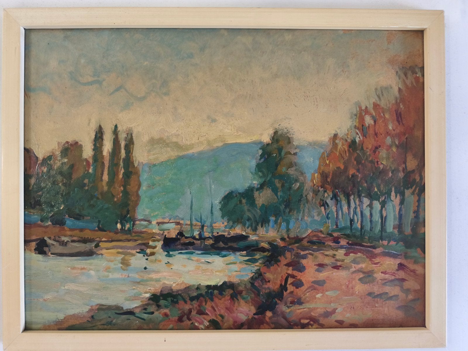 mooi Italiaans landschap - Huub van Baar (1894-1982), Doek, Impressionistisch, Ophalen of Verzenden, Landschap