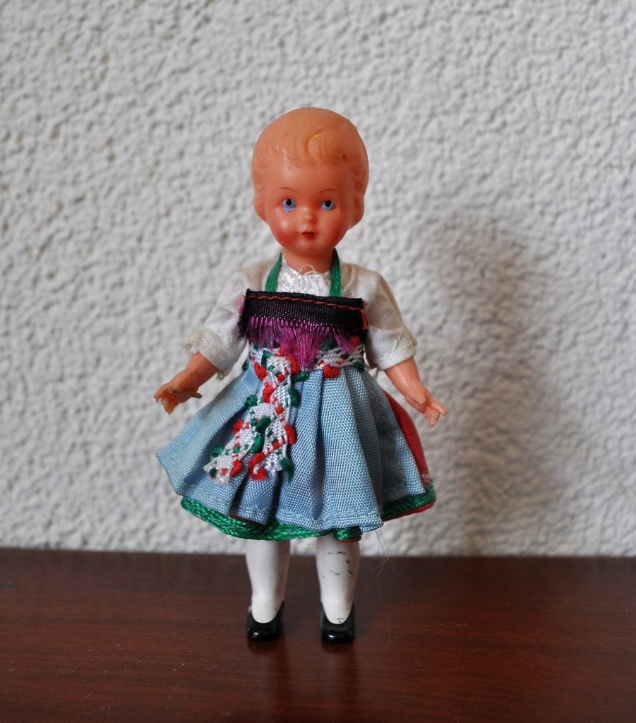 Vintage Poppenhuis Pop Popje 9 cm, Ophalen of Verzenden, Gebruikt, Pop