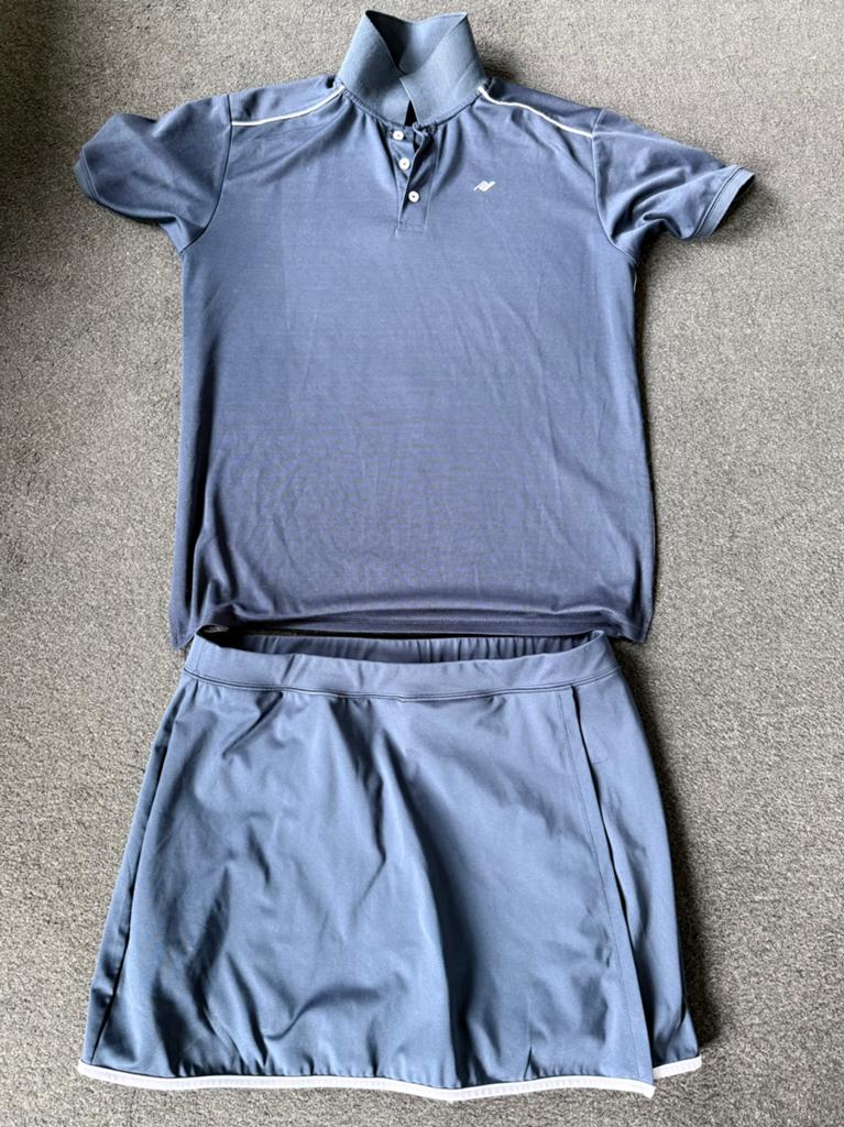 Blauw tennisrokje met shirt, Rucanor, maat XL, Kleding | Dames, Blauw, Maat 46/48 (XL) of groter, Ophalen of Verzenden, Zo goed als nieuw