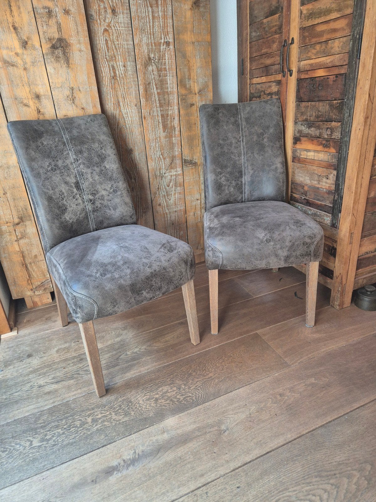 Henders & Hazel imitatieleer stoelen (2 stuks), Ophalen, Twee, Bruin, Leer