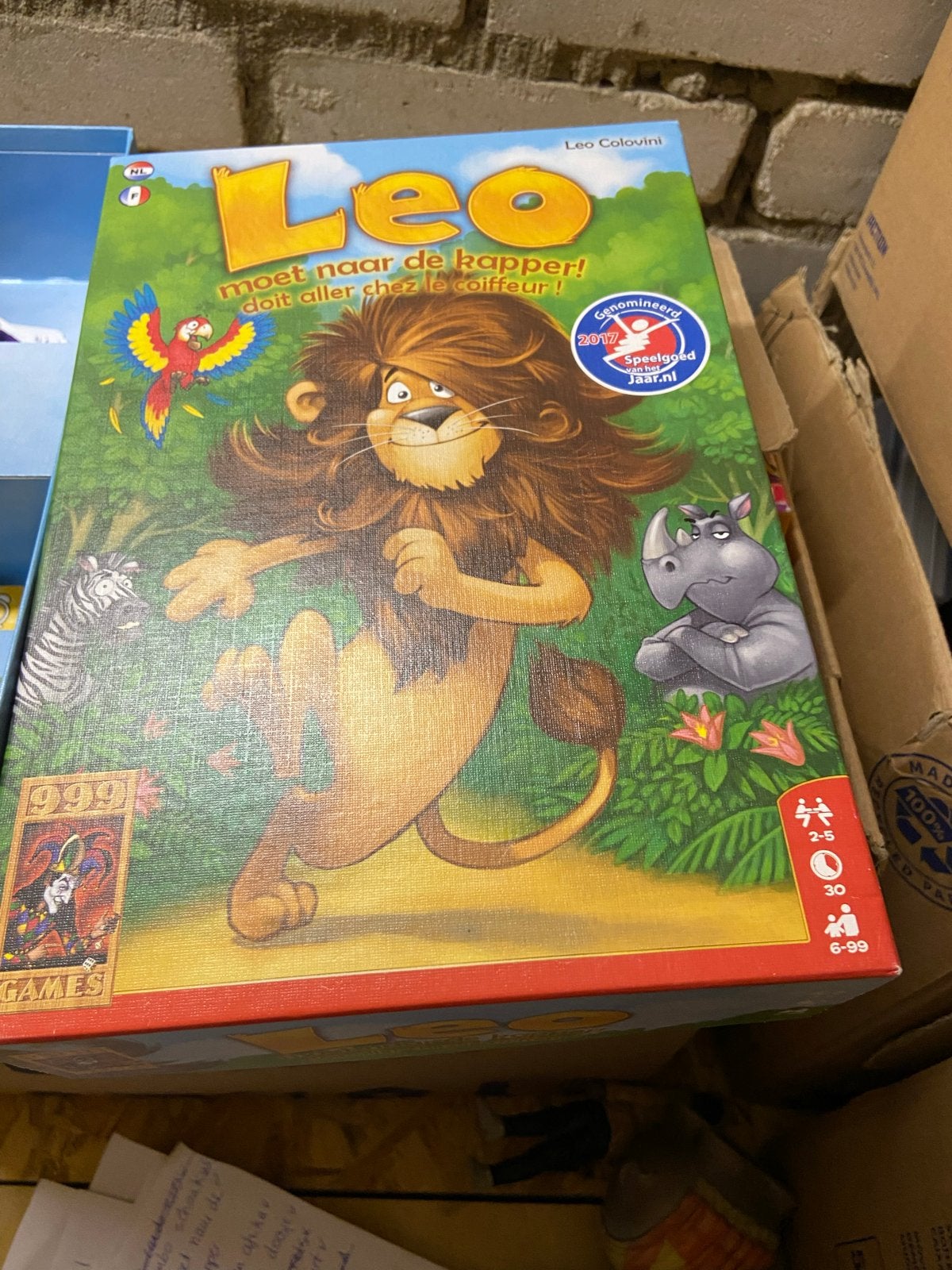 Leo moet naar de kapper! - Leuk familiespel, Hobby en Vrije tijd, Drie of vier spelers, Ophalen of Verzenden, Zo goed als nieuw