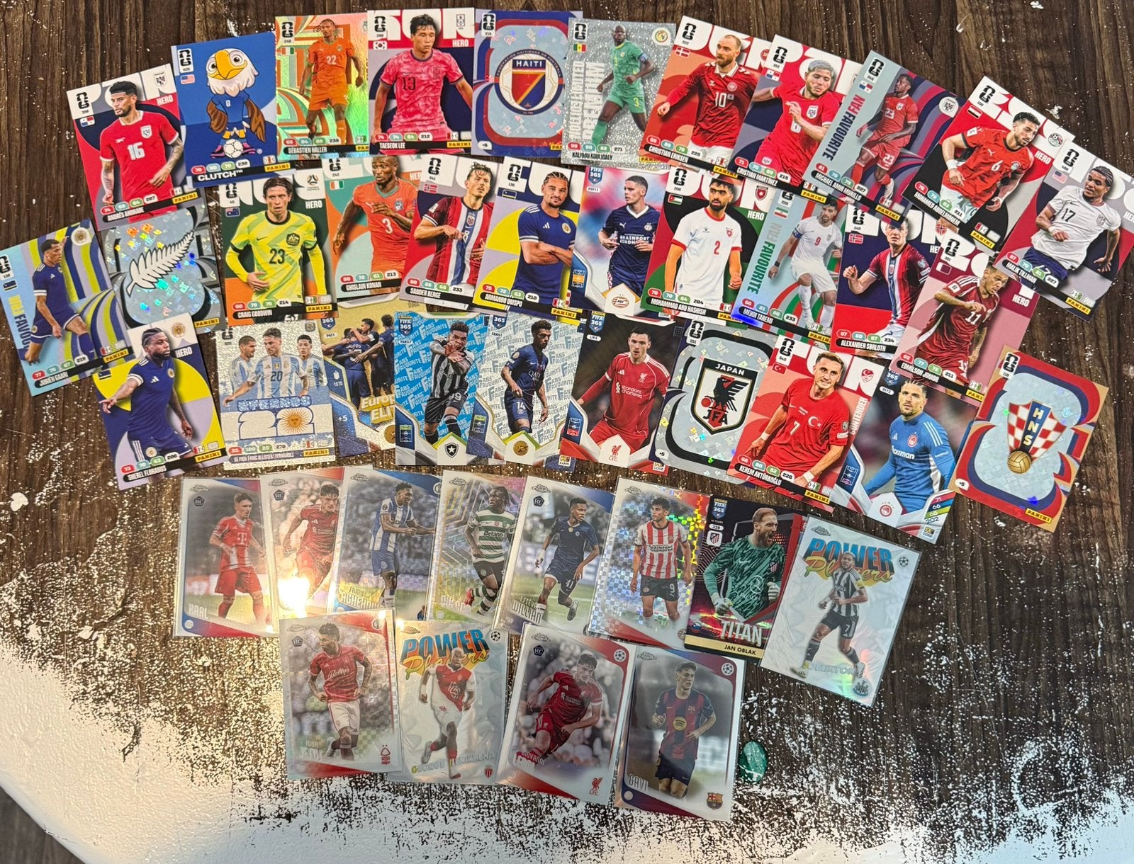 Voetbal verzamelkaarten topps en panini, Ophalen of Verzenden, Zo goed als nieuw, Meerdere kaarten