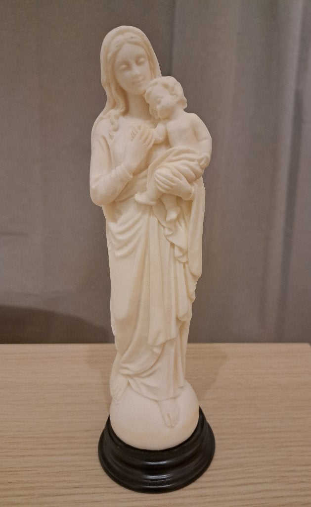 Albast beeld Maria met kind Madonna Italy gesigneerd gaaf, Ophalen
