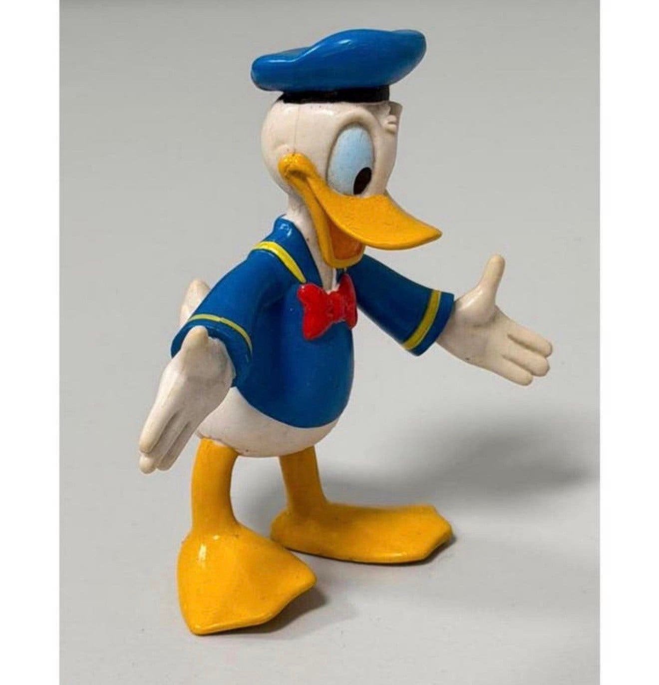 Origineel Vintage Disney Donald Duck Rubber Figuurtje – 12cm, P, Beeldje of Figuurtje, P, P