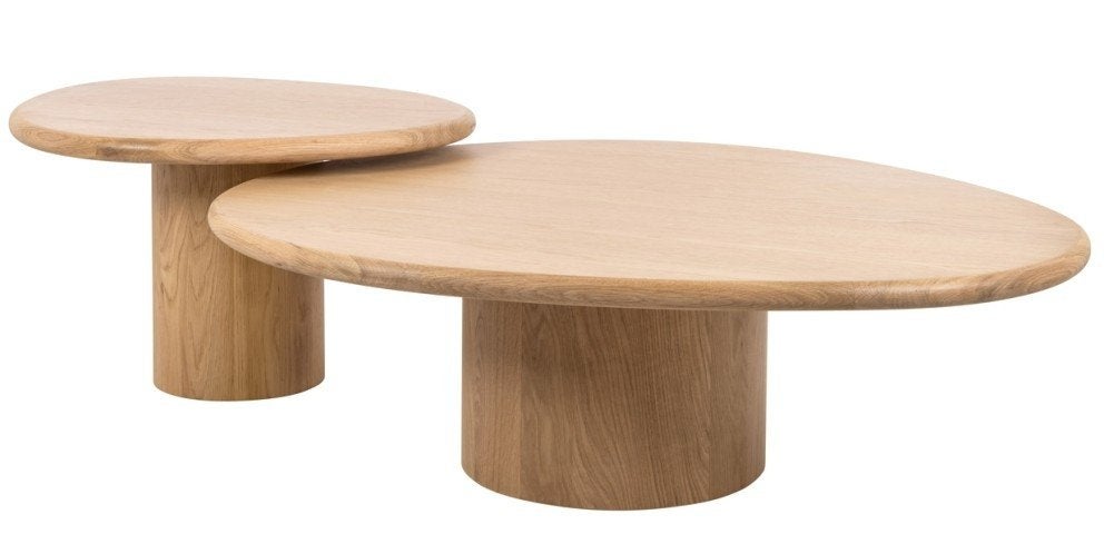 Richmond Interiors Oakley salontafel — set van 2, Ophalen, 50 tot 100 cm, 100 tot 150 cm, Eikenhout