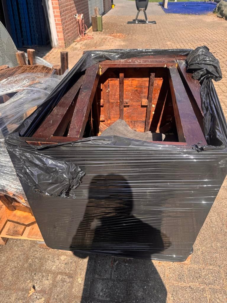 Houten barkrukken en hangtafels, Met voetsteun, 60 tot 90 cm, Ophalen of Verzenden, Hout