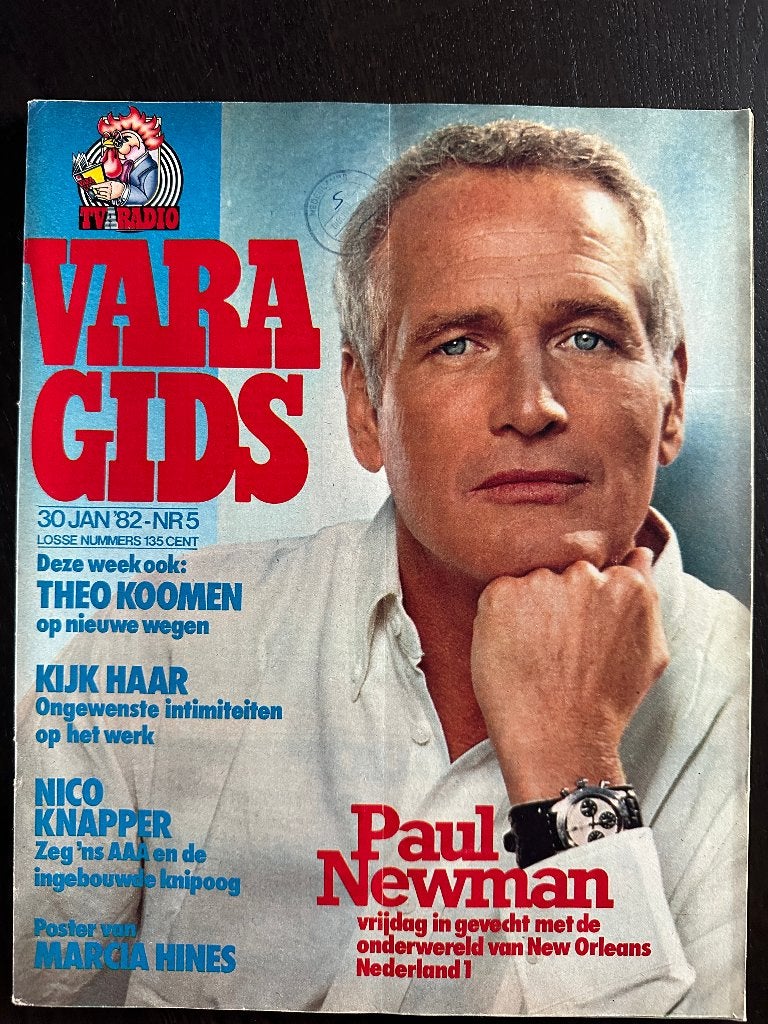 VARA Gids 30 jan 1982, met Paul Newman, Theo Koomen, M Hines, Ophalen of Verzenden, Gelezen, Muziek, Film of Tv