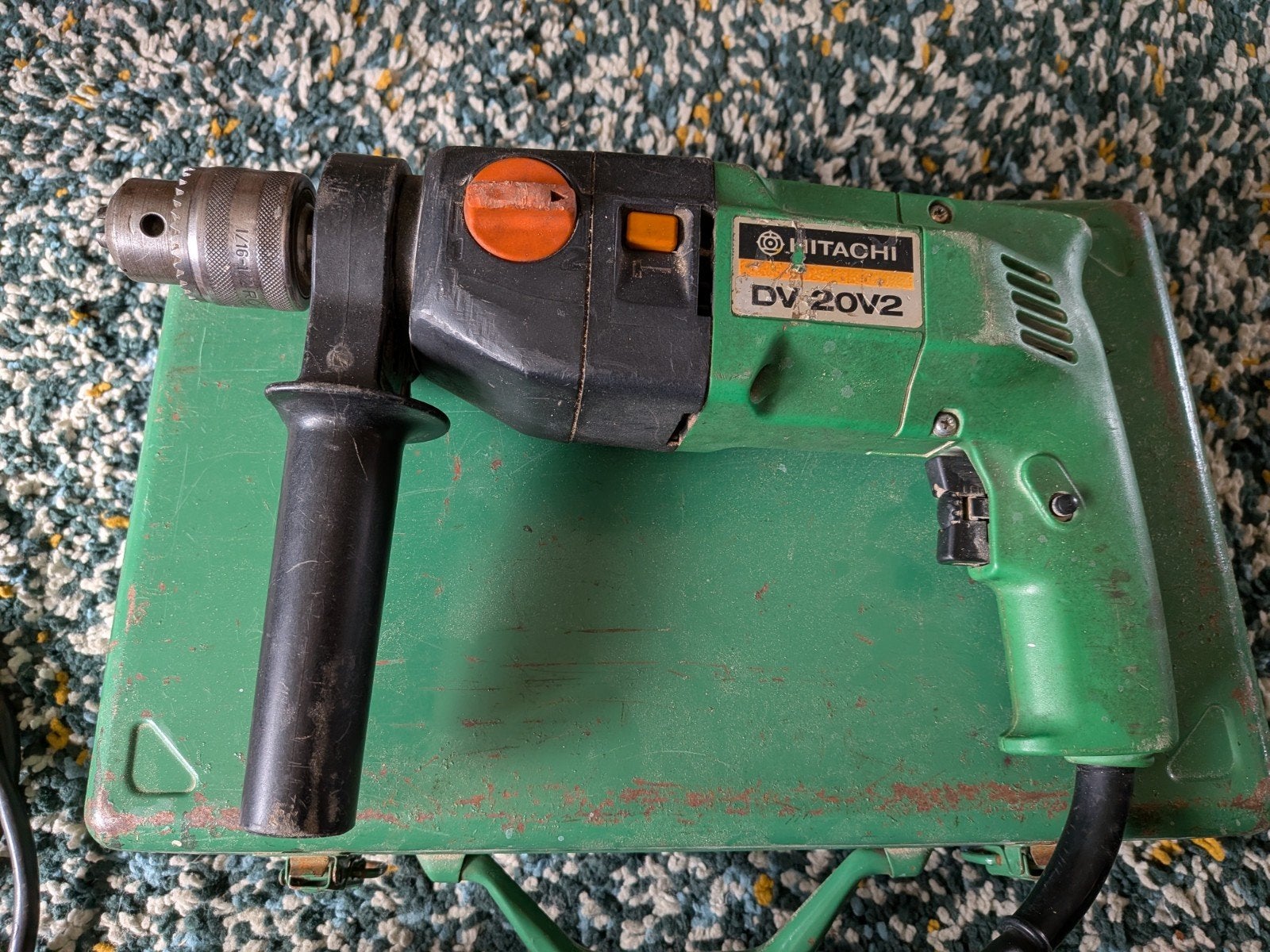 Hitachi DV 20V2 790W in metalen koffer, Ophalen, Boor- en/of Breekhamer, Klopboormechanisme, Gebruikt