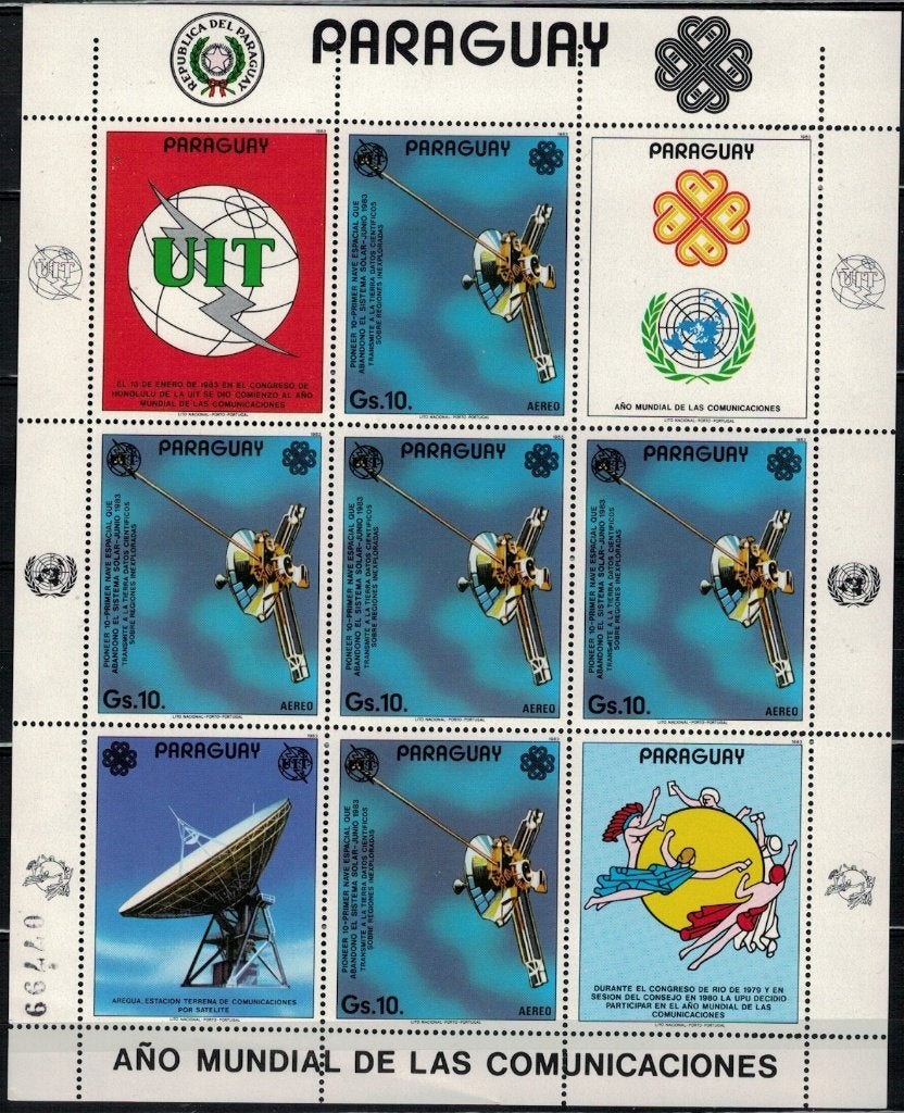 B35 Paraguay Blo postfris Ruimtevaart, Postzegels en Munten, Postzegels | Thematische zegels, Verzenden, Postfris, Overige thema's