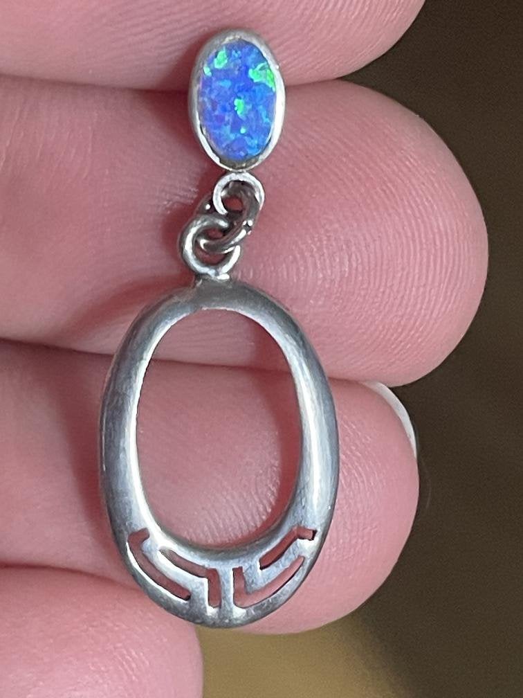 Zilveren vintage oorbellen met opaal, Sieraden, Tassen en Uiterlijk, Ophalen of Verzenden, Zo goed als nieuw, Nvt, Nvt