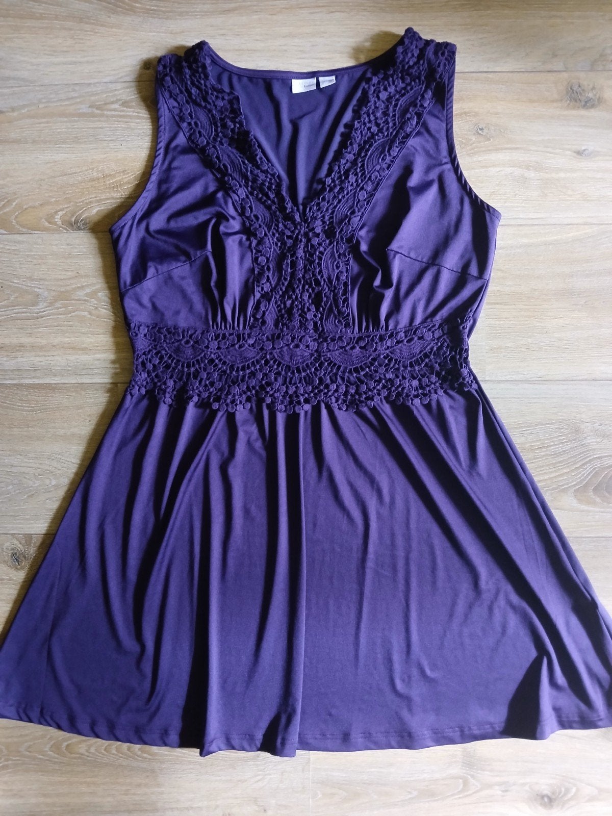 Aubergine paarse jurk met kanten - Bodyflirt Boutique 44 /46, Kleding | Dames, Paars, Maat 46/48 (XL) of groter, Ophalen of Verzenden
