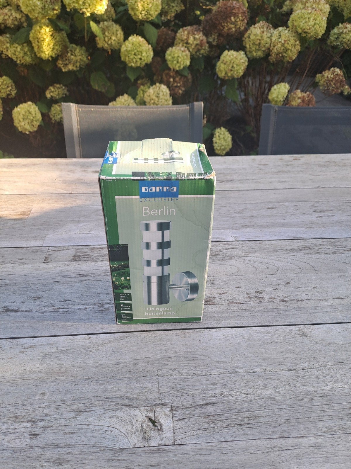 Salux Exclusief Berlin Halogeen Buitenlamp RVS, Tuin en Terras, Minder dan 50 watt, Wandlamp, Nieuw, Ophalen of Verzenden