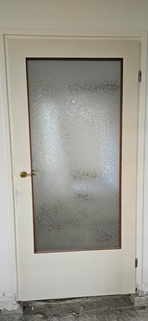 Opdek Binnen deur met sier glas, Doe-het-zelf en Verbouw, Deuren en Horren, Ophalen, Glas, Binnendeur, 200 tot 215 cm