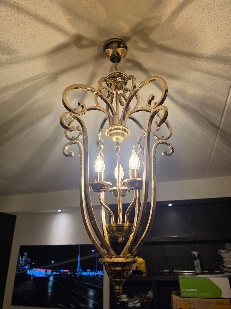 3 lamp kroonluchter- Hotel chique inrichting, Ophalen, Gebruikt, Overige fittingen, Hotel chique