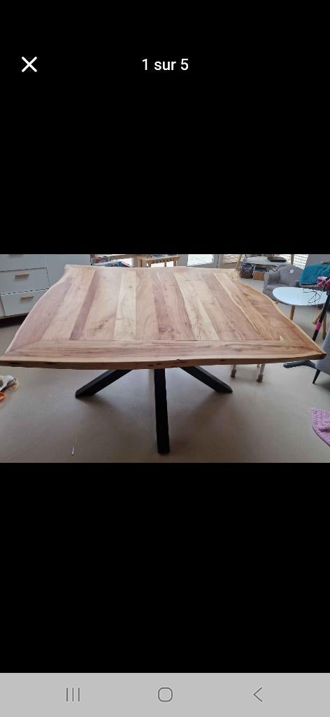 Tower living soria tree trunk table, Huis en Inrichting, Gebruikt, 75 cm of meer, Vierkant, 150 tot 200 cm