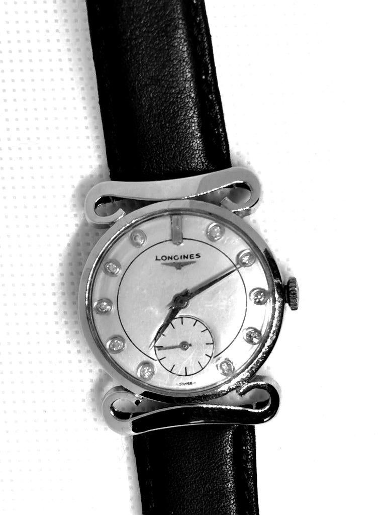 Vintage gouden Longines horloge met diamanten, Overige merken, Polshorloge, Ophalen of Verzenden, Zo goed als nieuw
