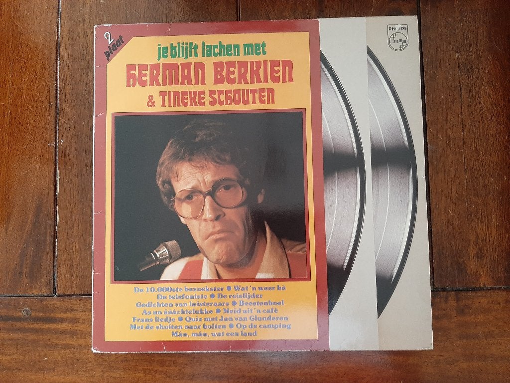 Dubbllp Herman Berkien / Je blijft lachen met.....(1980), Cd's en Dvd's, Gebruikt, Cabaret of Kleinkunst, Ophalen of Verzenden