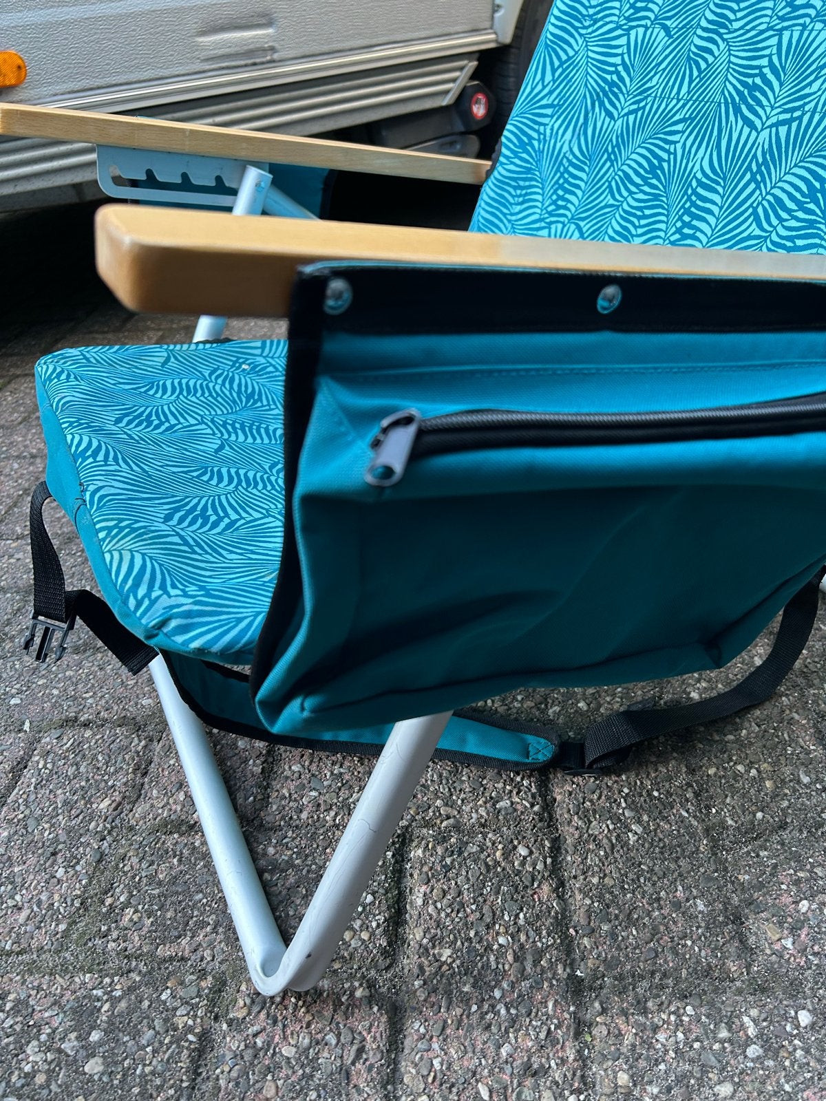 2x Opvouwbare strandstoel/ligstoel met draagfunctie, Ophalen, Gebruikt, Campingstoel