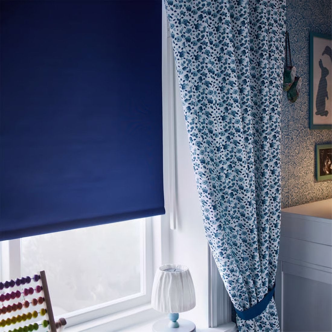 3x IKEA Fridans donkerblauw 100x195, Huis en Inrichting, Stoffering | Gordijnen en Lamellen, Ophalen, Blauw, 50 tot 100 cm, Zo goed als nieuw