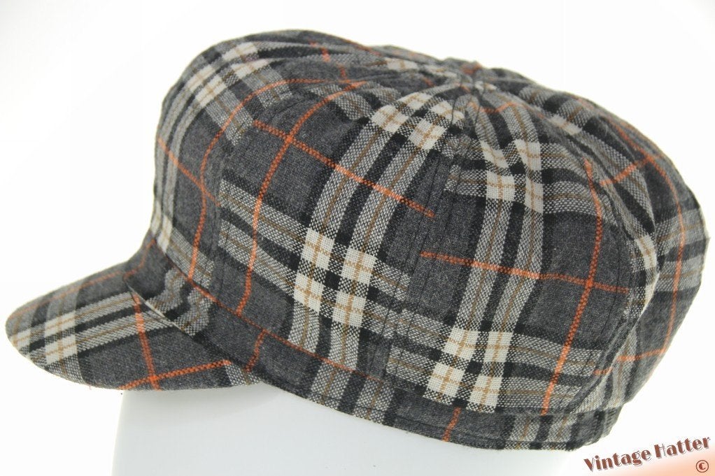 Vintage Ballonpet grijs geruit katoen mix 56-60, Kleding | Dames, Ophalen of Verzenden, Zo goed als nieuw, 58 cm (L, 7¼ inch) of meer