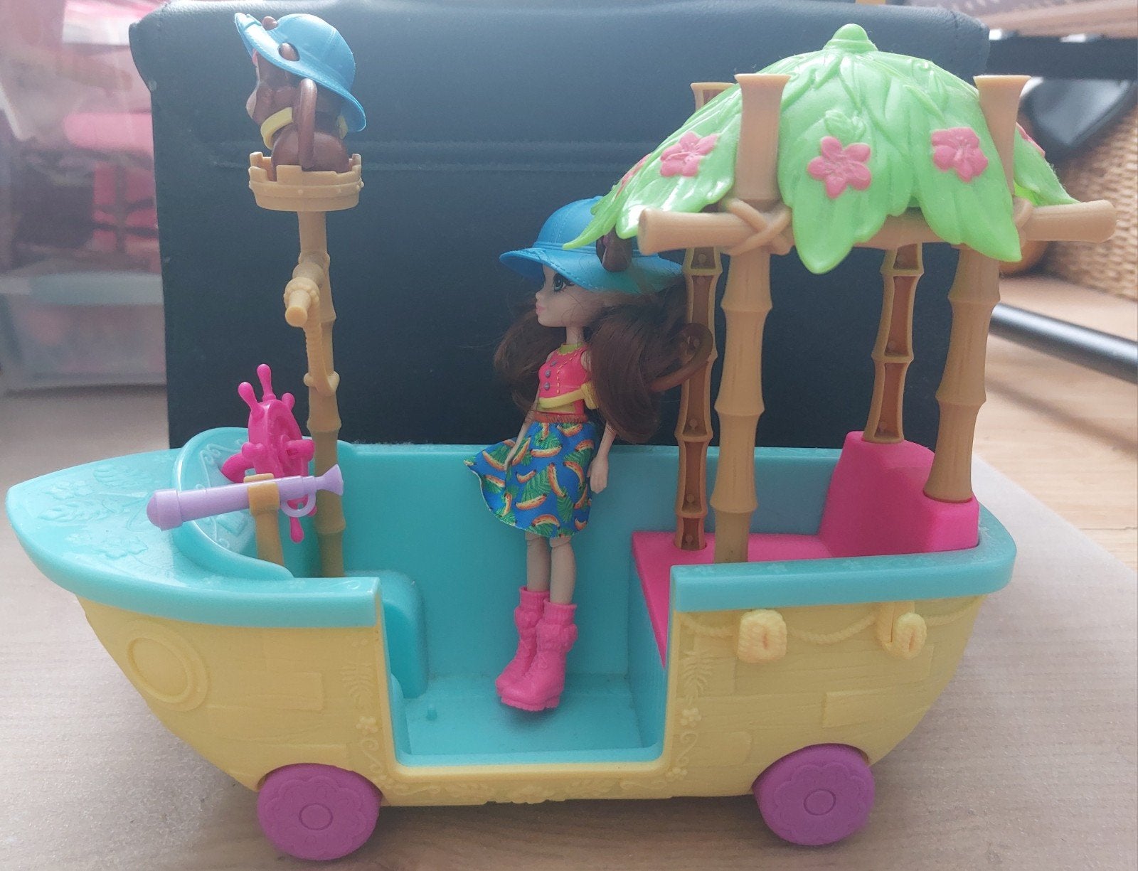 Enchantimals jungle-auto aapje, Ophalen of Verzenden, Zo goed als nieuw, Overige typen