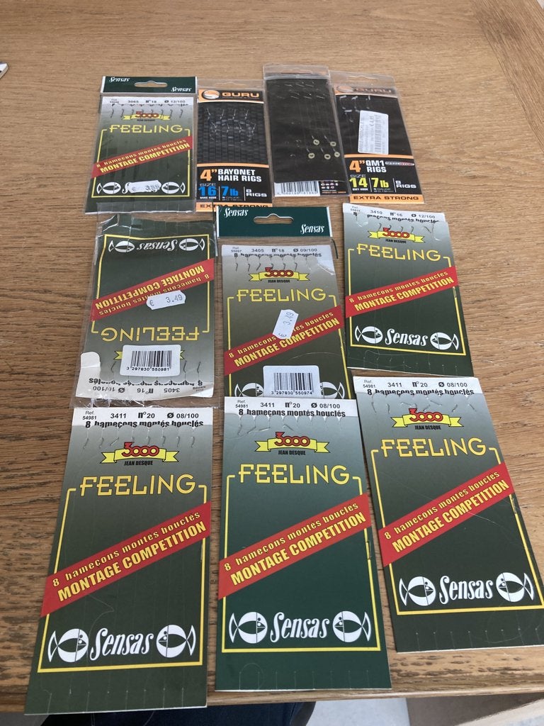 Te Koop 10 pakjes met haakjes 3 van GURU + 7 van sensas, Ophalen, Nieuw, Overige typen