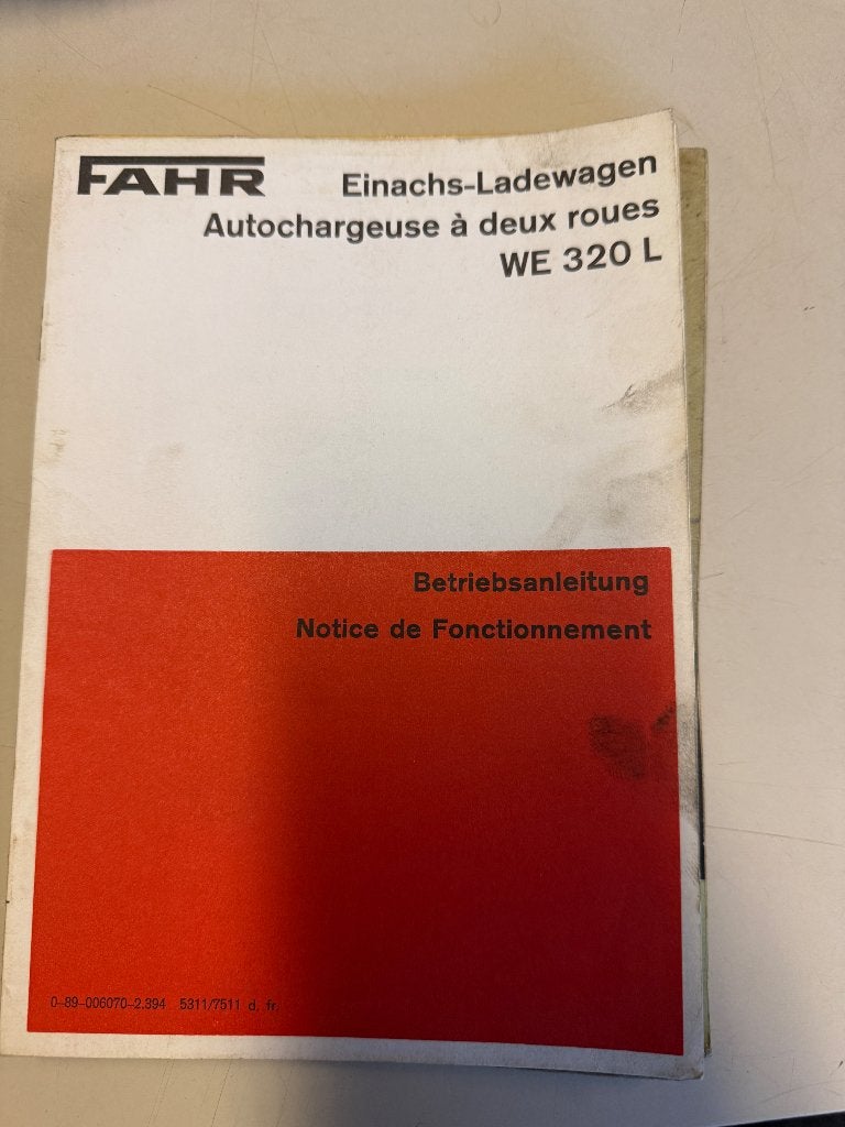 Handleiding fahr we320l opraapwagen, Ophalen of Verzenden