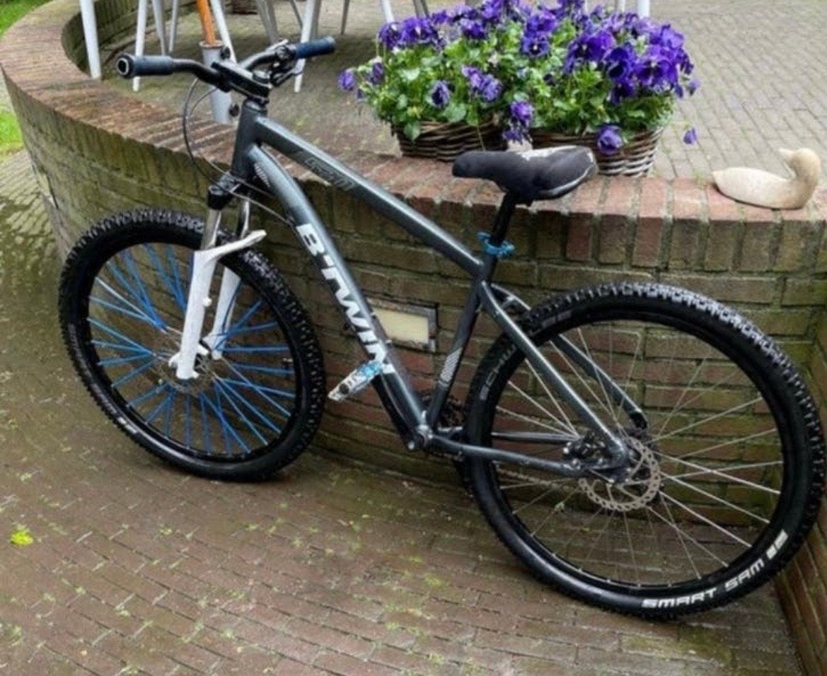 B'Twin Rockrider Mountainbike - Grijs/Blauw, Overige merken, Gebruikt, Hardtail, Heren