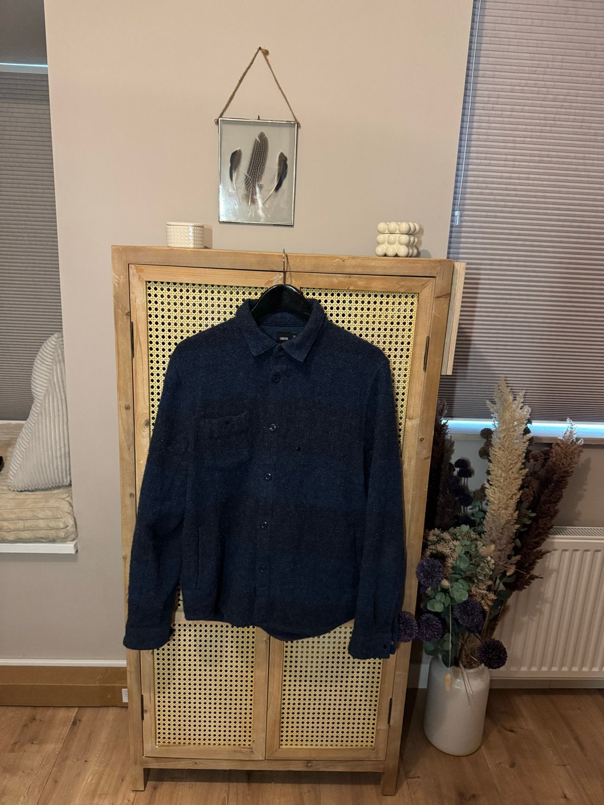 ASOS Harris Tweed Overhemd Jas - Maat M, Ophalen of Verzenden, Zo goed als nieuw, Blauw, Halswijdte 39/40 (M)